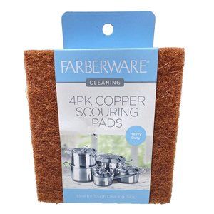 4pk copper scouring pads cleaning sponges